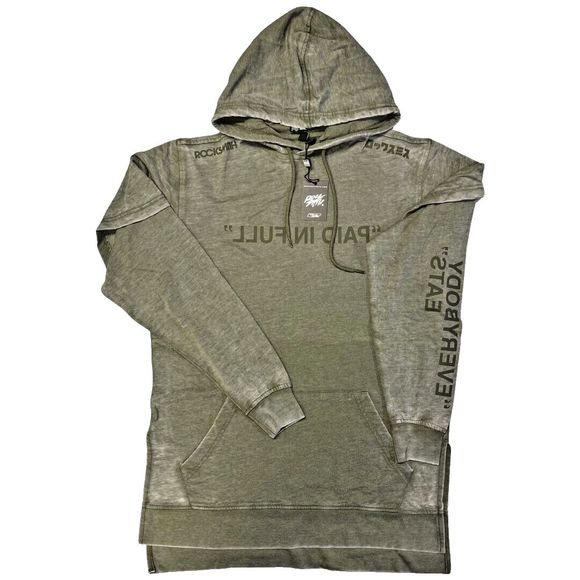 ROCKSMITH Paid In Full Mens Hoodie - XXL - Olive Green - Closeout Sale! - Picture 2 of 7